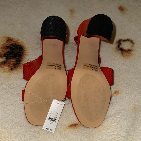 Women's Red Strappy Sandals - Picture 7 of 16